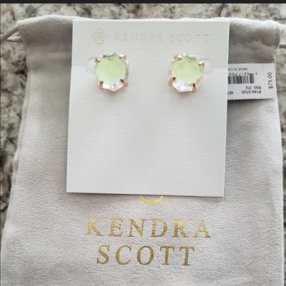 Kendra Scott Ryan Stud Earrings Rose Gold Dichroic